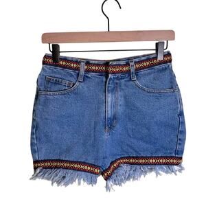 VNTG CARABELLA high waisted made in the USA southwest hippie boho shorts 6